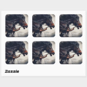 "Laat gaan" en krachtig paard Vierkante Sticker (Vel)