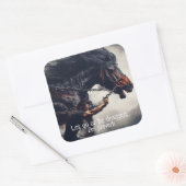 "Laat gaan" en krachtig paard Vierkante Sticker (Envelop)