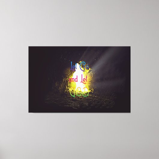 Laat gaan en laat God inspirerend citeren Canvas Afdruk (Voorkant)