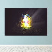 Laat gaan en laat God inspirerend citeren Canvas Afdruk (Insitu (Houten vloer))