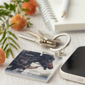 "Laat gaan of worden gesleept" en krachtig paard Sleutelhanger (Voorkant Rechts)