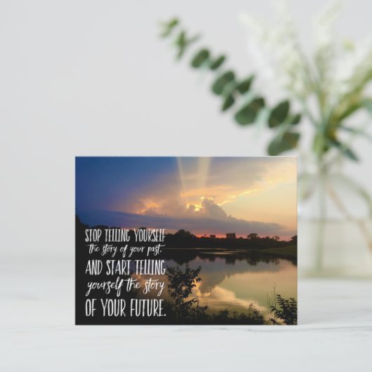 Laat gaan Uw Afgelopen Inspirerend Citaat Briefkaart (Staand voorkant)