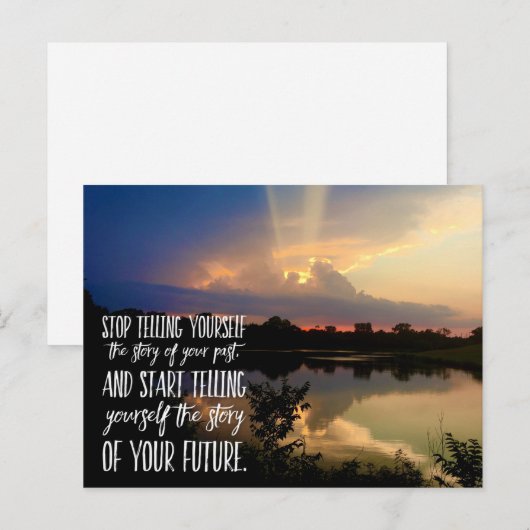 Laat gaan Uw Afgelopen Inspirerend Citaat Briefkaart (Voorkant / Achterkant)