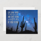 Laat gaan uw verleden Cactus Galaxy Citaat Briefkaart (Voorkant / Achterkant)