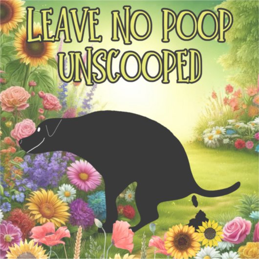 Laat geen poep ongeschept op maat gesneden vinyl S Sticker (Voorkant)