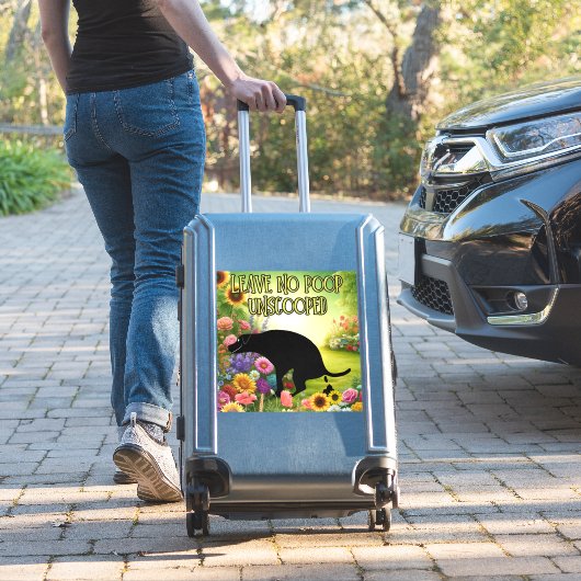 Laat geen poep ongeschept op maat gesneden vinyl S Sticker (Koffer Insitu)