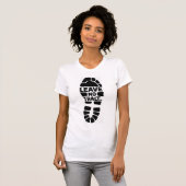 Laat geen sporen achter Ontwerp van hiking voetafd T-shirt (Voorkant volledig)