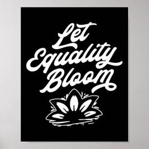 Laat gelijkheid bloeien Retro Lotus Flower Pride G Poster