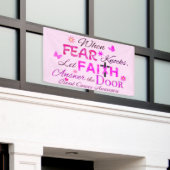 Laat GELOOF de deur beantwoorden Spandoek (Buitenkant Gebouw)