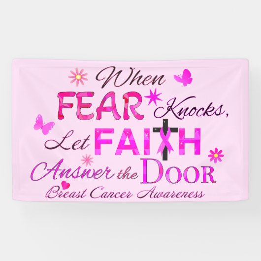 Laat GELOOF de deur beantwoorden Spandoek (Horizontaal)