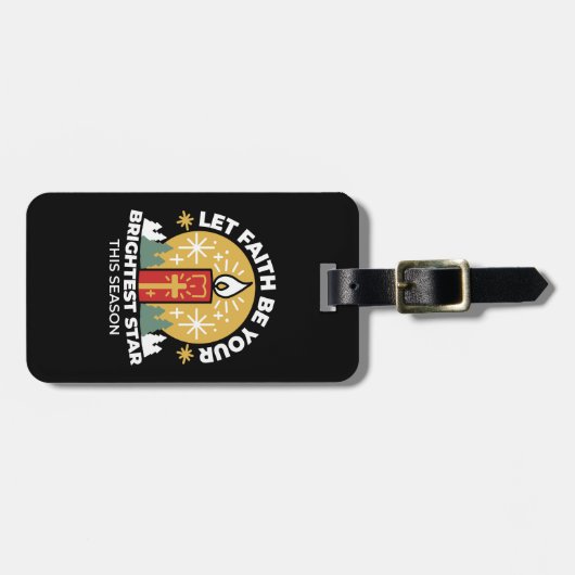 Laat geloof je helderste ster kaars kunst zijn bagagelabel (Voorkant horizontaal)