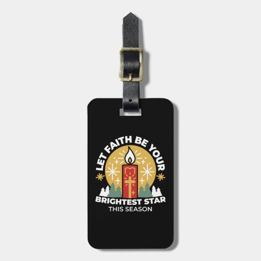 Laat geloof je helderste ster kaars kunst zijn bagagelabel (Voorkant verticaal)