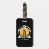 Laat geloof je helderste ster kaars kunst zijn bagagelabel (Achterkant verticaal)