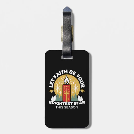 Laat geloof je helderste ster kaars kunst zijn bagagelabel (Achterkant verticaal)