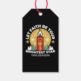 Laat geloof je helderste ster kaars kunst zijn cadeaulabel