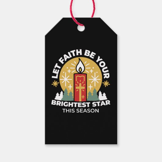 Laat geloof je helderste ster kaars kunst zijn cadeaulabel (Voorkant)