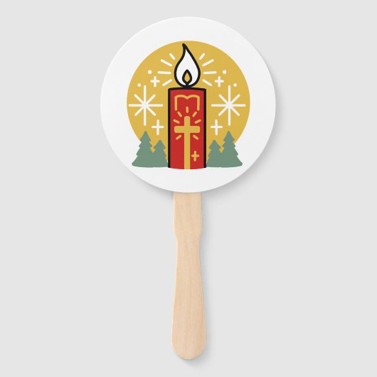 Laat geloof je helderste ster kaars kunst zijn handwaaier (Voorkant)