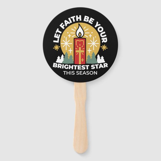Laat geloof je helderste ster kaars kunst zijn handwaaier (Voorkant)