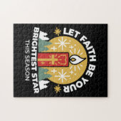 Laat geloof je helderste ster kaars kunst zijn legpuzzel (Horizontaal)