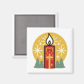 Laat geloof je helderste ster kaars kunst zijn magneet (Voorkant / Achterkant)