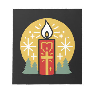 Laat geloof je helderste ster kaars kunst zijn notitieblok