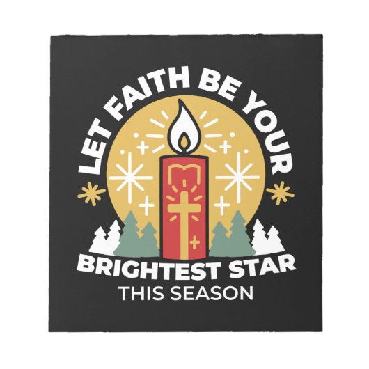 Laat geloof je helderste ster kaars kunst zijn notitieblok (Voorkant)