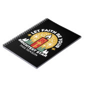 Laat geloof je helderste ster kaars kunst zijn notitieboek (Linkerzijde)