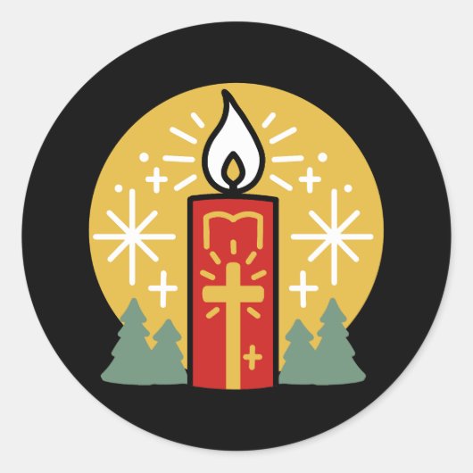 Laat geloof je helderste ster kaars kunst zijn ronde sticker (Voorkant)