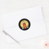 Laat geloof je helderste ster kaars kunst zijn ronde sticker (Envelop)