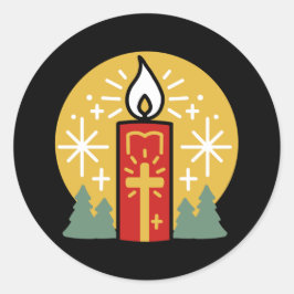 Laat geloof je helderste ster kaars kunst zijn ronde sticker