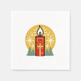 Laat geloof je helderste ster kaars kunst zijn servet