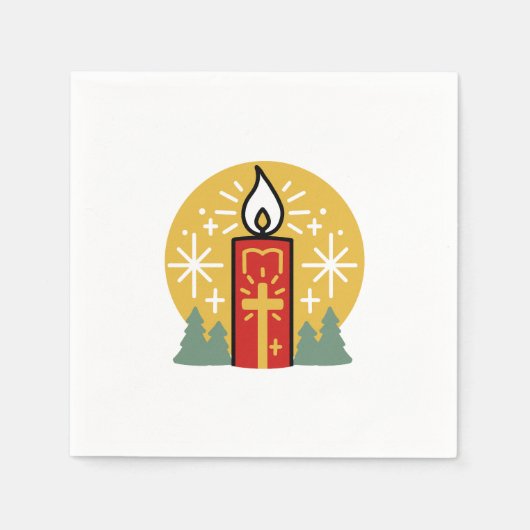 Laat geloof je helderste ster kaars kunst zijn servet (Voorkant)