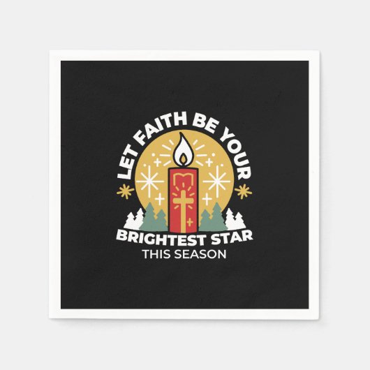 Laat geloof je helderste ster kaars kunst zijn servet (Voorkant)