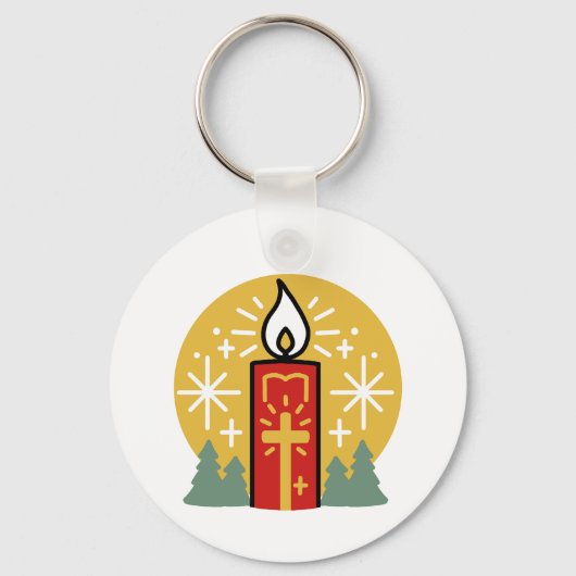 Laat geloof je helderste ster kaars kunst zijn sleutelhanger (Voorkant)