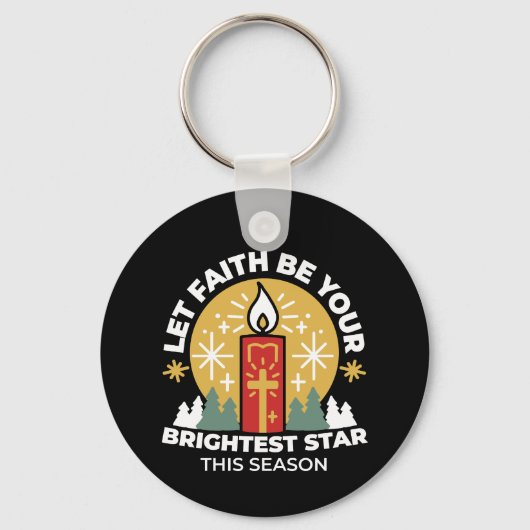 Laat geloof je helderste ster kaars kunst zijn sleutelhanger (Voorkant)