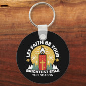 Laat geloof je helderste ster kaars kunst zijn sleutelhanger (Voorkant)