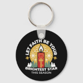 Laat geloof je helderste ster kaars kunst zijn sleutelhanger (Achterkant)