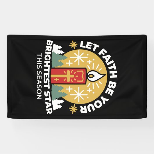 Laat geloof je helderste ster kaars kunst zijn spandoek (Horizontaal)