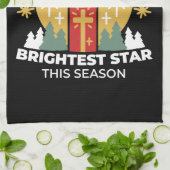 Laat geloof je helderste ster kaars kunst zijn theedoek (Gevouwen)