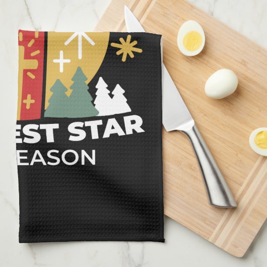 Laat geloof je helderste ster kaars kunst zijn theedoek (Quarter Fold)