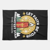 Laat geloof je helderste ster kaars kunst zijn theedoek (Horizontaal)