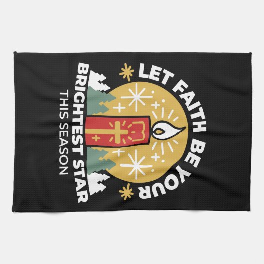 Laat geloof je helderste ster kaars kunst zijn theedoek (Horizontaal)