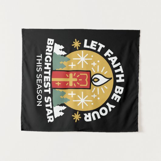 Laat geloof je helderste ster kaars kunst zijn wandkleed (Voorkant (horizontaal))