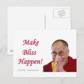 Laat gelukzaligheid gebeuren! - Dalai Lama Briefkaart (Voorkant / Achterkant)