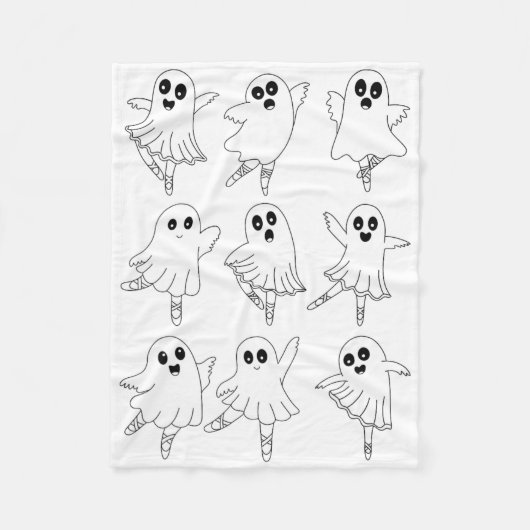 Laat Ghost Dancing dansleraar Halloween Fleece Deken (Voorkant)