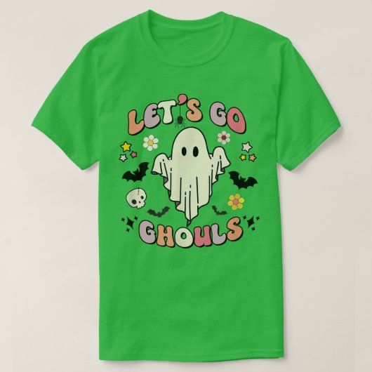 Laat Ghouls Halloween Ghost Groovy Retro 70s Hi T-shirt (Design voorkant)