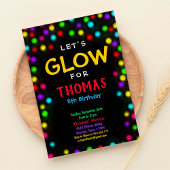 Laat Glow Neon party de uitnodiging van de Birthda