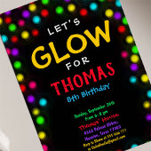 Laat Glow Neon party de uitnodiging van de Birthda