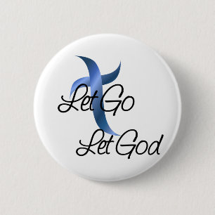 Laat God Christelijk gaan Ronde Button 5,7 Cm