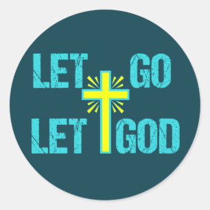 Laat God Christelijke het Inspirerend Citaat van h Ronde Sticker